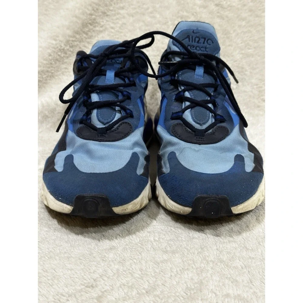 Nike Air Max 270 React Men Size 10‎ Blue Logo Running Shoes Sneakers CI3866-400